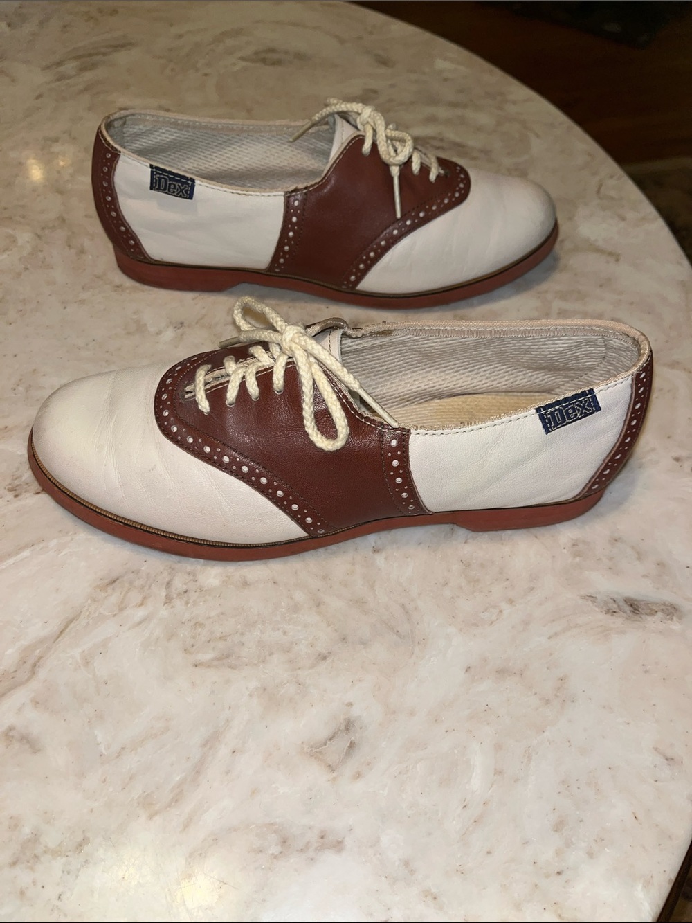 Vintage Dexter Cream and Brown Saddle Shoes - Picture 2 of 10